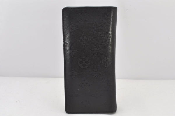 Auth Louis Vuitton Monogram Shadow Portefeuille Brazza Wallet M62900 LV 4774K