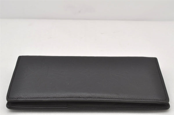 Auth Louis Vuitton Monogram Shadow Portefeuille Brazza Wallet M62900 LV 4774K