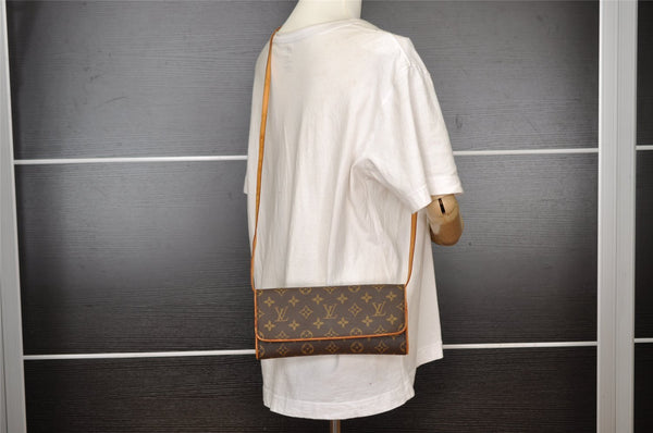 Authentic Louis Vuitton Monogram Pochette Twin GM Shoulder Bag M51852 LV 4775I