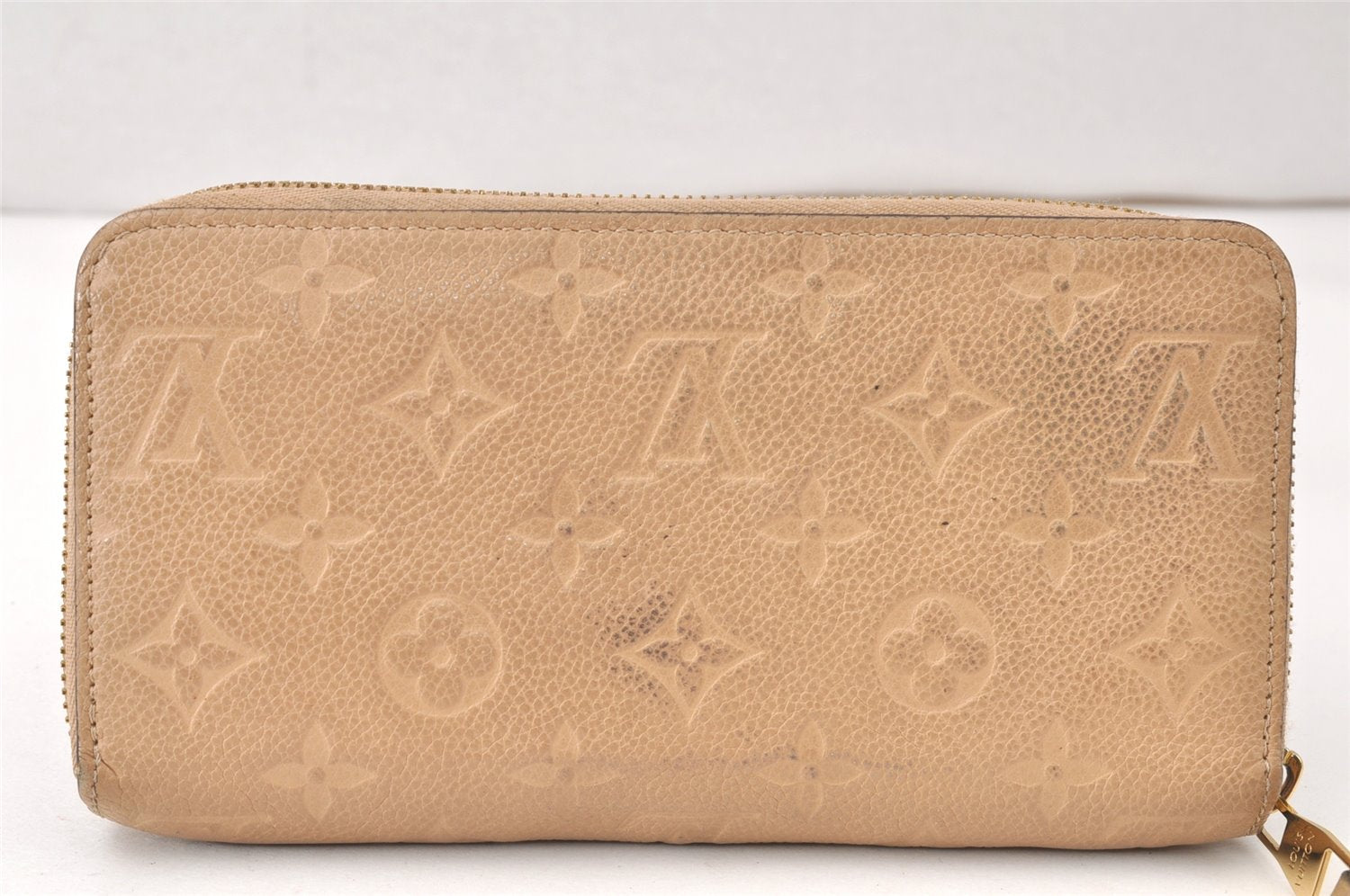 Authentic Louis Vuitton Monogram Empreinte Zippy Wallet Beige M61866 LV 4775K