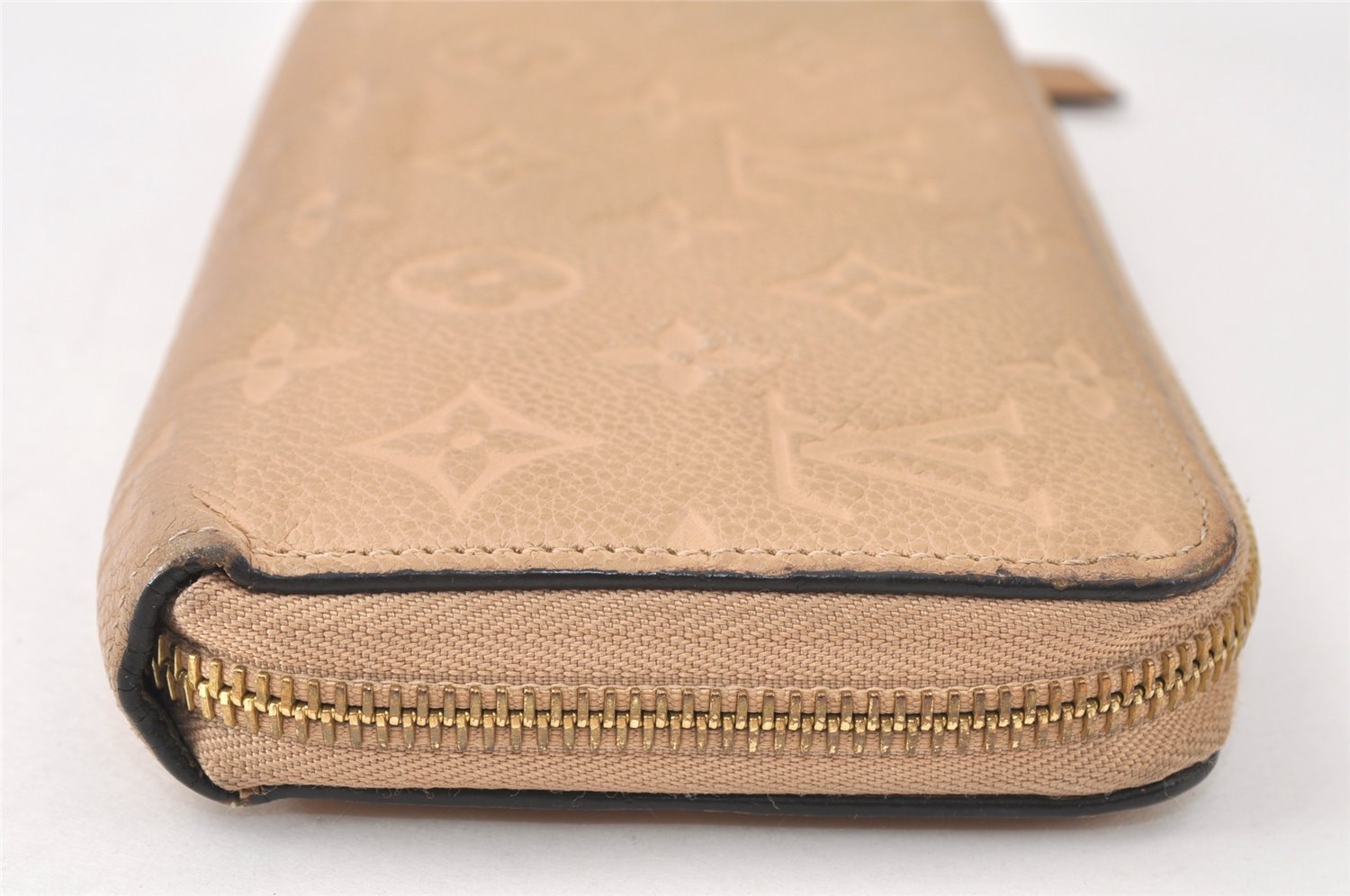 Authentic Louis Vuitton Monogram Empreinte Zippy Wallet Beige M61866 LV 4775K