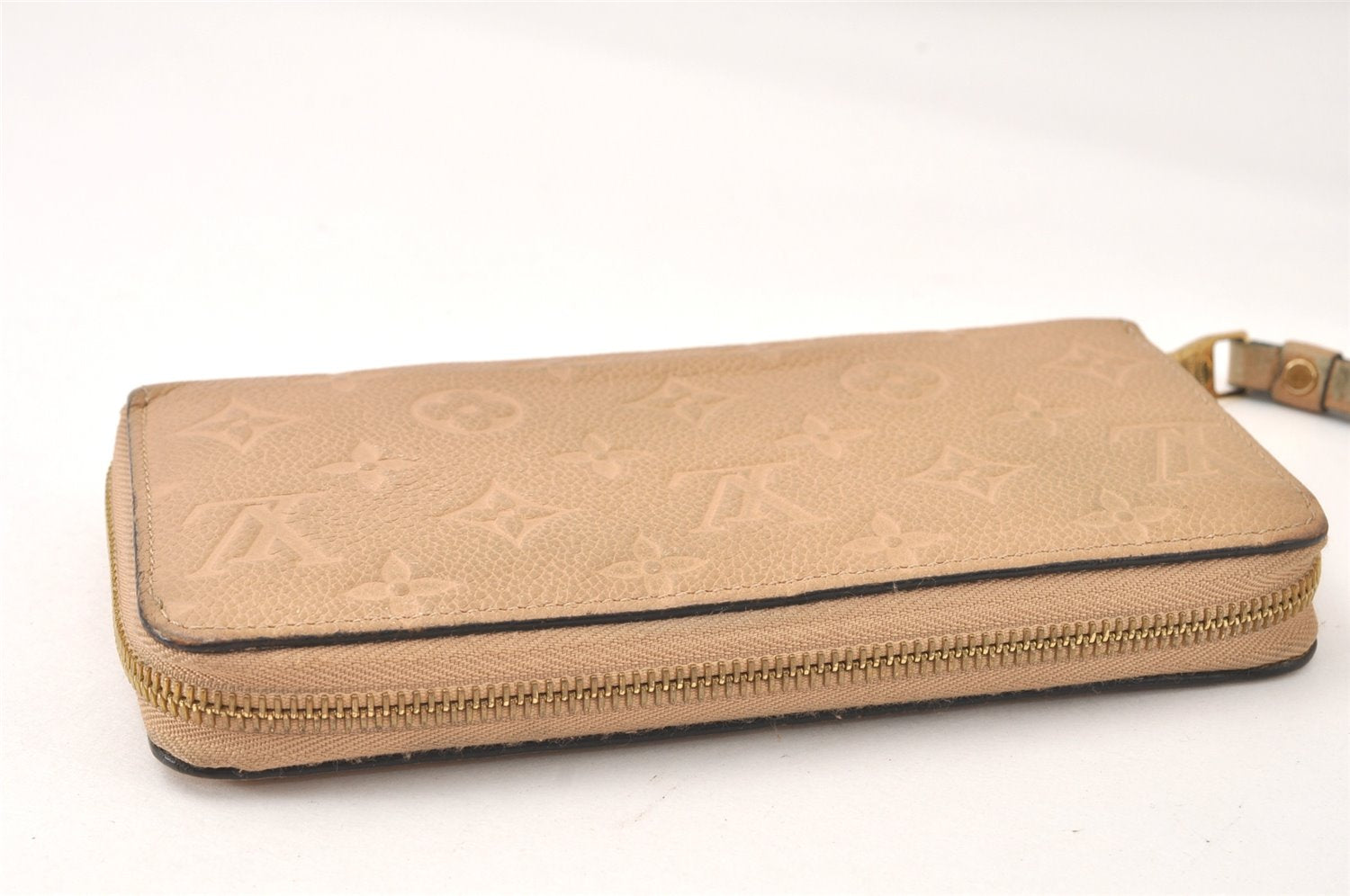 Authentic Louis Vuitton Monogram Empreinte Zippy Wallet Beige M61866 LV 4775K