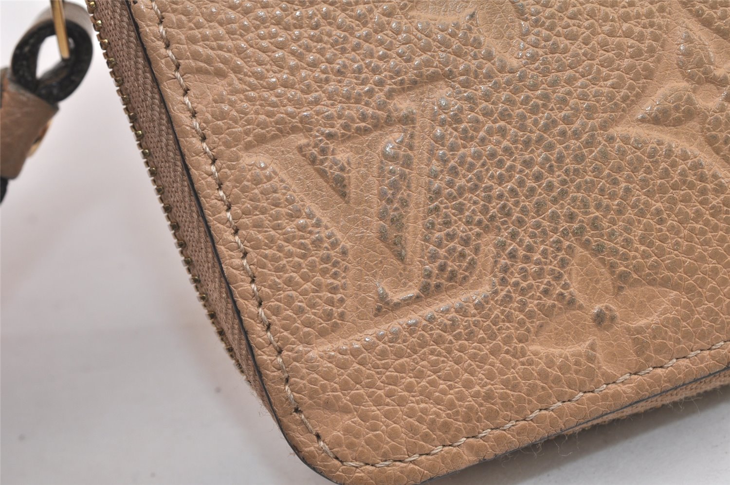 Authentic Louis Vuitton Monogram Empreinte Zippy Wallet Beige M61866 LV 4775K