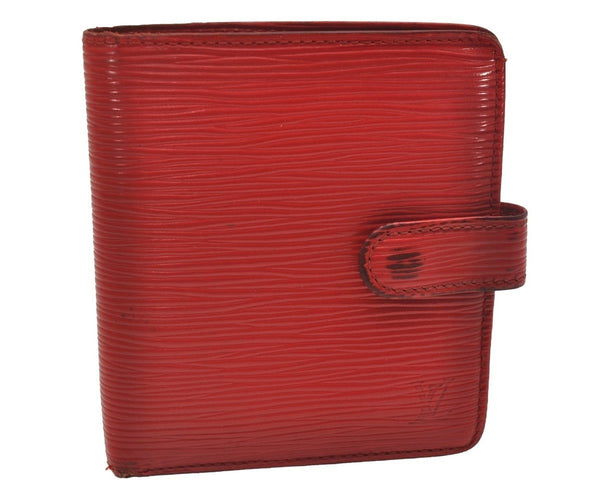 Authentic Louis Vuitton Epi Porte Billets Compact Wallet Red M63557 LV 4776J