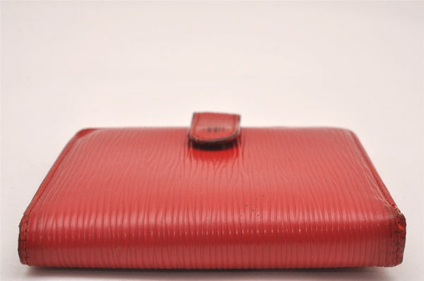 Authentic Louis Vuitton Epi Porte Billets Compact Wallet Red M63557 LV 4776J