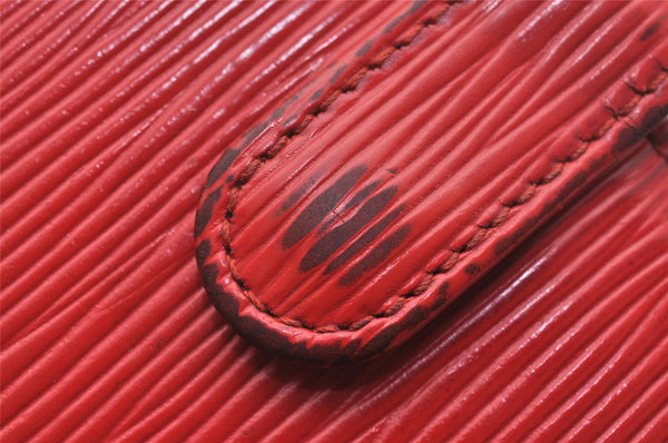 Authentic Louis Vuitton Epi Porte Billets Compact Wallet Red M63557 LV 4776J