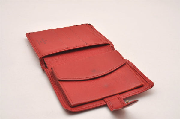 Authentic Louis Vuitton Epi Porte Billets Compact Wallet Red M63557 LV 4776J
