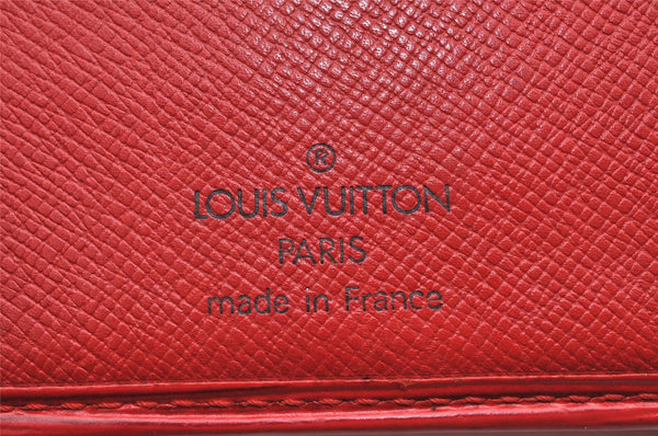 Authentic Louis Vuitton Epi Porte Billets Compact Wallet Red M63557 LV 4776J
