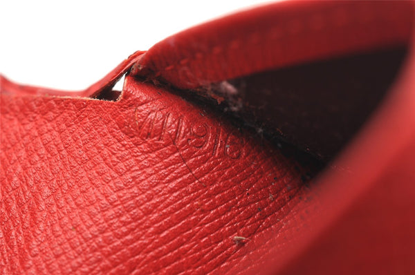 Authentic Louis Vuitton Epi Porte Billets Compact Wallet Red M63557 LV 4776J