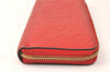 Auth Louis Vuitton Monogram Empreinte Portefeuille Clemence Wallet Red 4776K