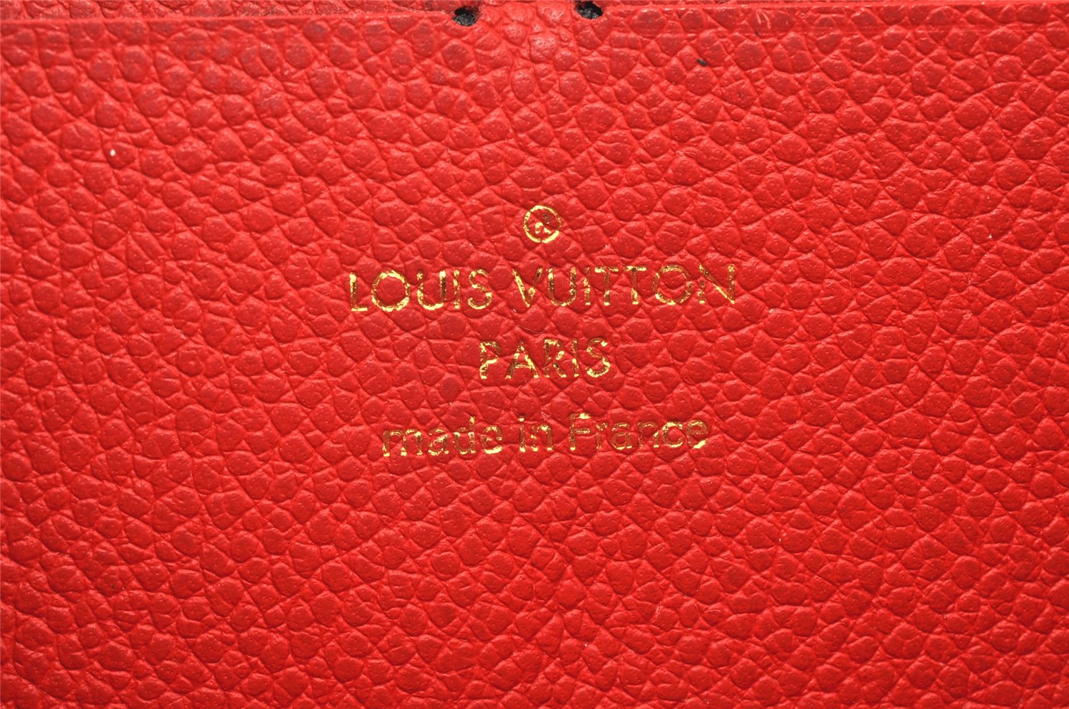 Auth Louis Vuitton Monogram Empreinte Portefeuille Clemence Wallet Red 4776K