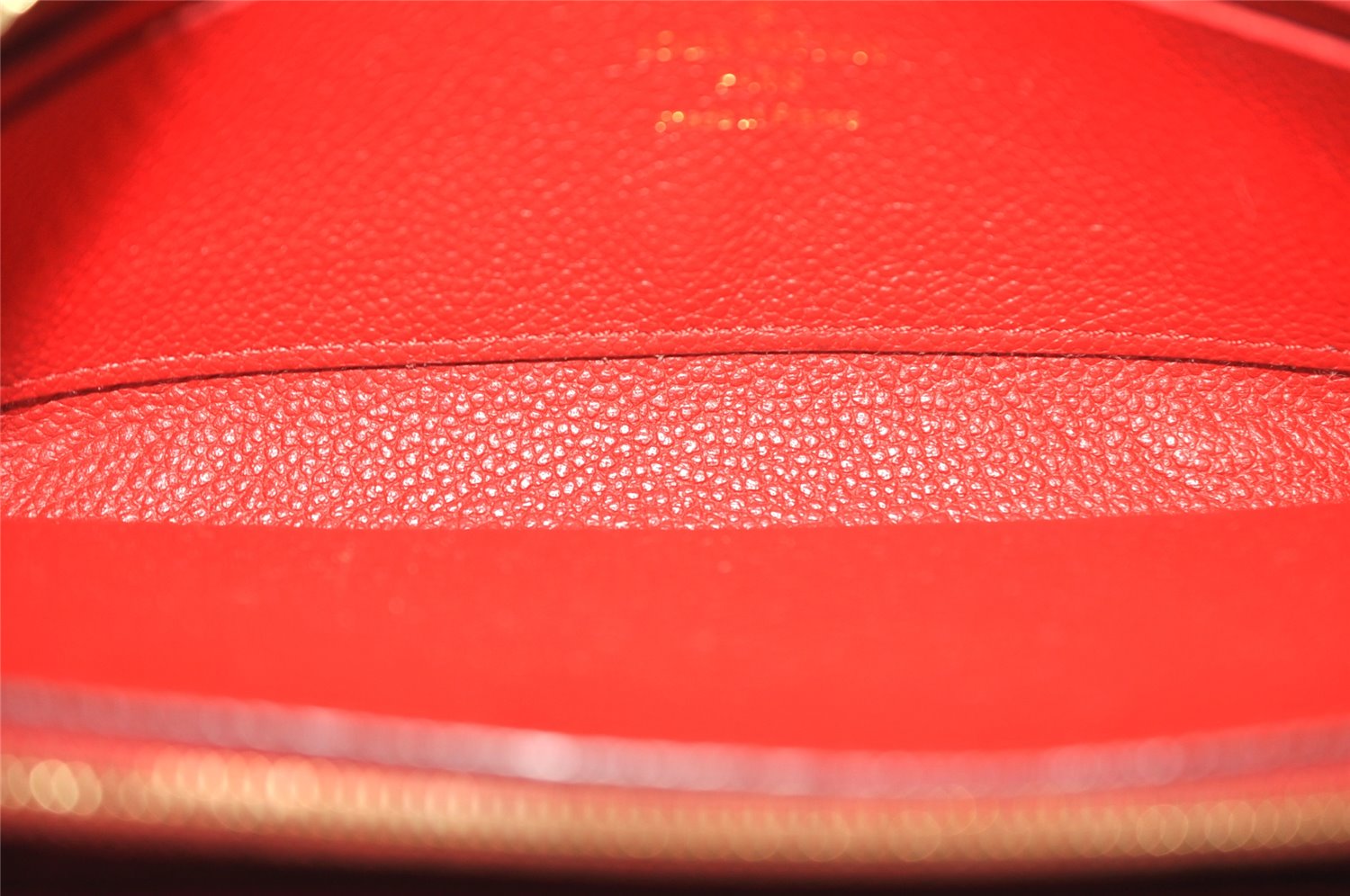 Auth Louis Vuitton Monogram Empreinte Portefeuille Clemence Wallet Red 4776K