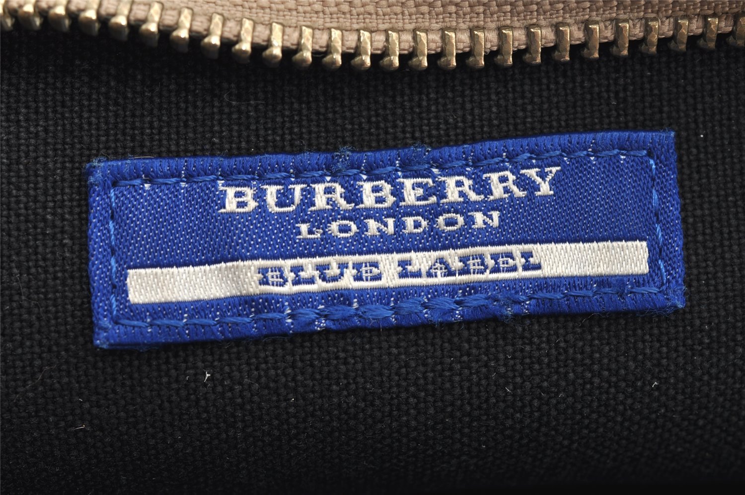 Authentic BURBERRY BLUE LABEL Check Shoulder Bag Nylon Leather Beige 4777I