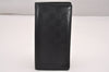 Auth Louis Vuitton Damier Infini Portefeuille Brazza Wallet N63010 Black 4777J