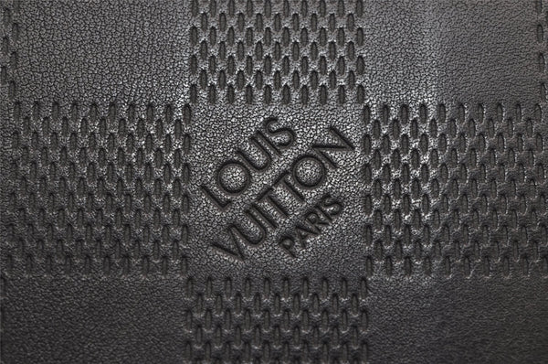 Auth Louis Vuitton Damier Infini Portefeuille Brazza Wallet N63010 Black 4777J