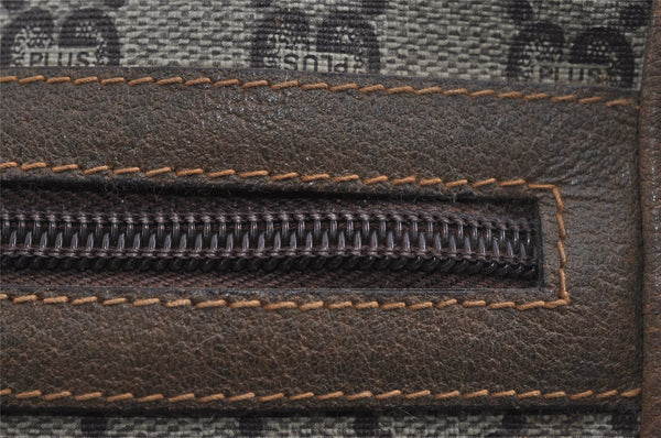 Authentic GUCCI GG Plus Clutch Hand Bag Purse PVC Leather Brown Junk 4779I