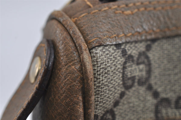 Authentic GUCCI GG Plus Clutch Hand Bag Purse PVC Leather Brown Junk 4779I