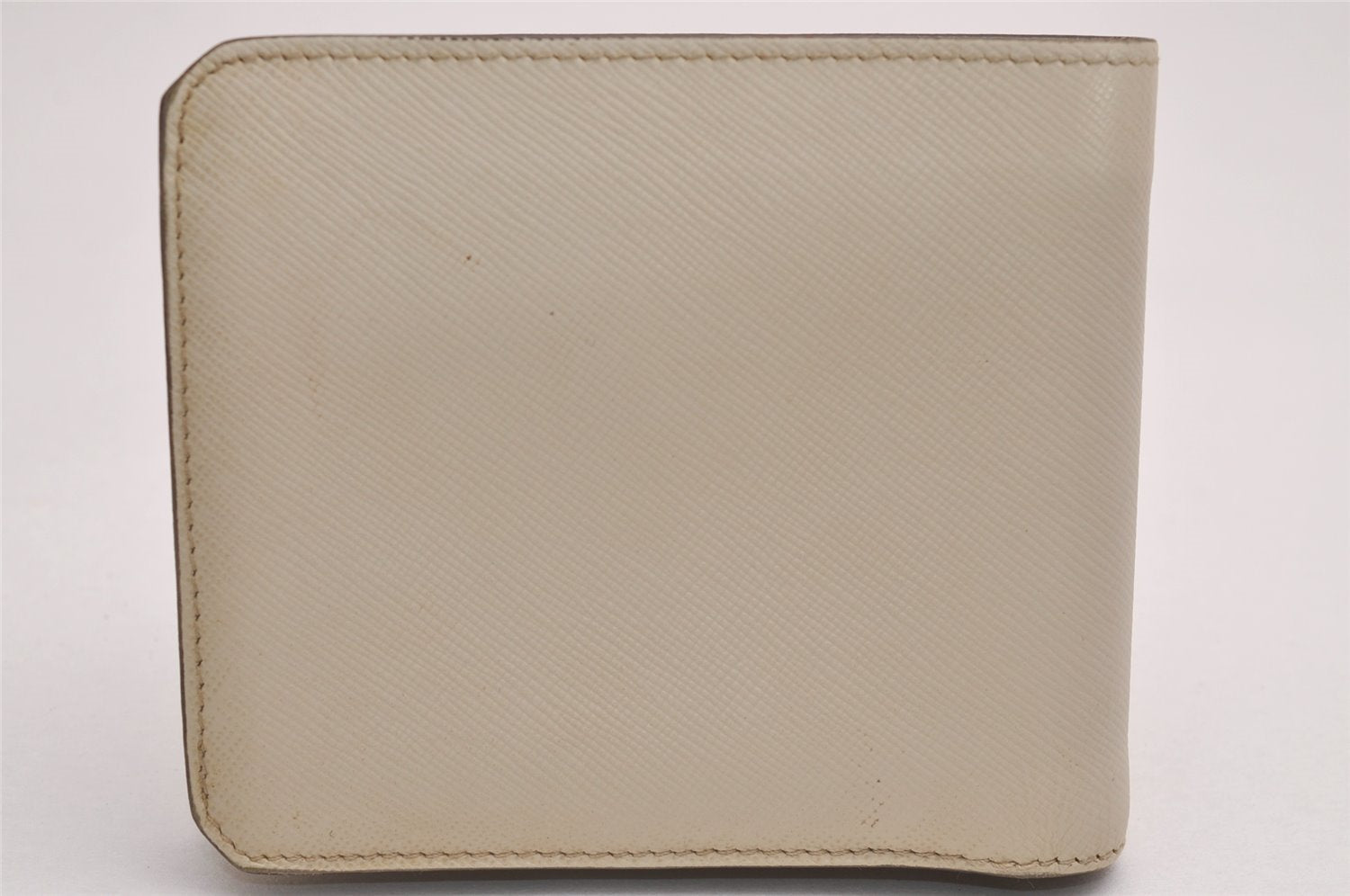 Authentic PRADA SAFFIANO CORNER Leather Bifold Wallet 2M0738 White Box 4780J