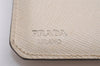 Authentic PRADA SAFFIANO CORNER Leather Bifold Wallet 2M0738 White Box 4780J