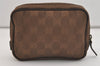 Authentic GUCCI Vintage Pouch Purse GG Canvas Leather 106647 Brown 4781J
