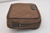 Authentic GUCCI Vintage Pouch Purse GG Canvas Leather 106647 Brown 4781J