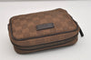 Authentic GUCCI Vintage Pouch Purse GG Canvas Leather 106647 Brown 4781J