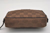 Authentic GUCCI Vintage Pouch Purse GG Canvas Leather 106647 Brown 4781J