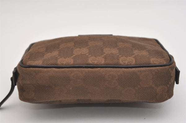 Authentic GUCCI Vintage Pouch Purse GG Canvas Leather 106647 Brown 4781J