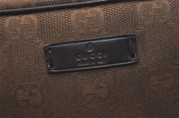 Authentic GUCCI Vintage Pouch Purse GG Canvas Leather 106647 Brown 4781J