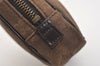 Authentic GUCCI Vintage Pouch Purse GG Canvas Leather 106647 Brown 4781J
