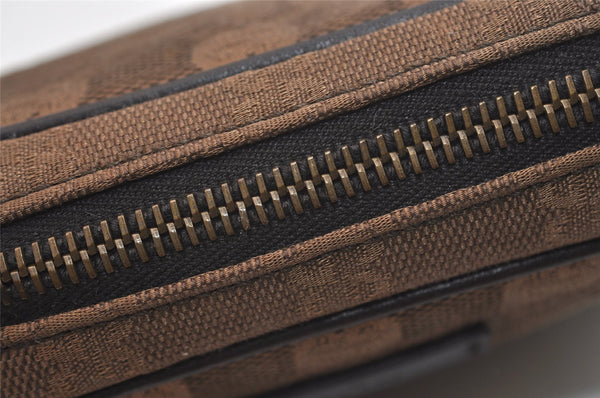 Authentic GUCCI Vintage Pouch Purse GG Canvas Leather 106647 Brown 4781J