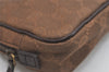 Authentic GUCCI Vintage Pouch Purse GG Canvas Leather 106647 Brown 4781J