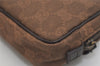 Authentic GUCCI Vintage Pouch Purse GG Canvas Leather 106647 Brown 4781J