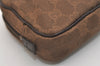 Authentic GUCCI Vintage Pouch Purse GG Canvas Leather 106647 Brown 4781J