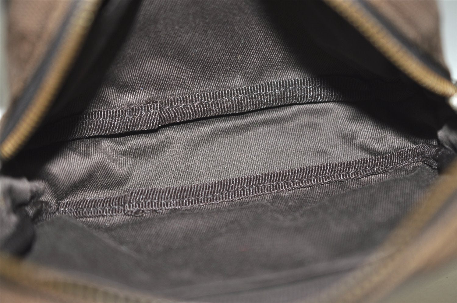 Authentic GUCCI Vintage Pouch Purse GG Canvas Leather 106647 Brown 4781J