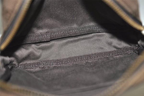 Authentic GUCCI Vintage Pouch Purse GG Canvas Leather 106647 Brown 4781J