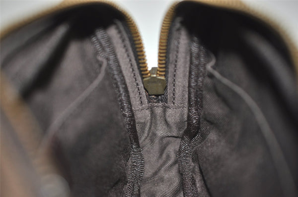 Authentic GUCCI Vintage Pouch Purse GG Canvas Leather 106647 Brown 4781J