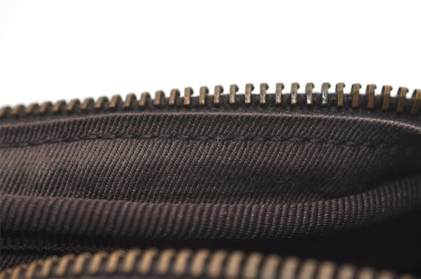 Authentic GUCCI Vintage Pouch Purse GG Canvas Leather 106647 Brown 4781J