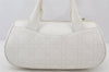 Authentic Christian Dior Cannage Leather Hand Boston Bag Purse White CD 4782K