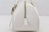 Authentic Christian Dior Cannage Leather Hand Boston Bag Purse White CD 4782K
