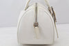 Authentic Christian Dior Cannage Leather Hand Boston Bag Purse White CD 4782K