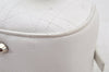 Authentic Christian Dior Cannage Leather Hand Boston Bag Purse White CD 4782K