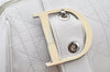 Authentic Christian Dior Cannage Leather Hand Boston Bag Purse White CD 4782K