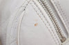 Authentic Christian Dior Cannage Leather Hand Boston Bag Purse White CD 4782K