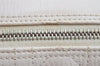 Authentic Christian Dior Cannage Leather Hand Boston Bag Purse White CD 4782K