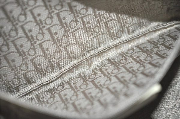 Authentic Christian Dior Cannage Leather Hand Boston Bag Purse White CD 4782K
