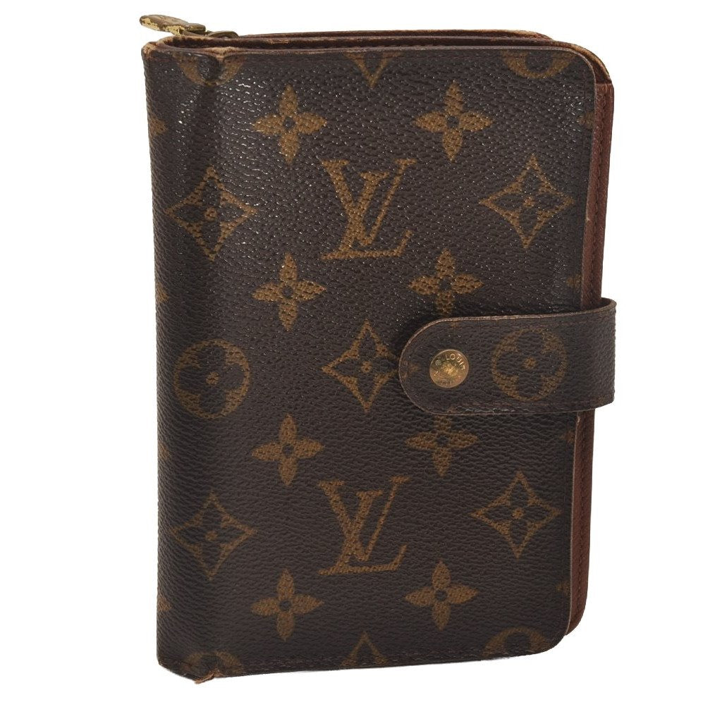 Authentic Louis Vuitton Monogram Porte Papier Zip Bifold Wallet M61207 LV 4784J