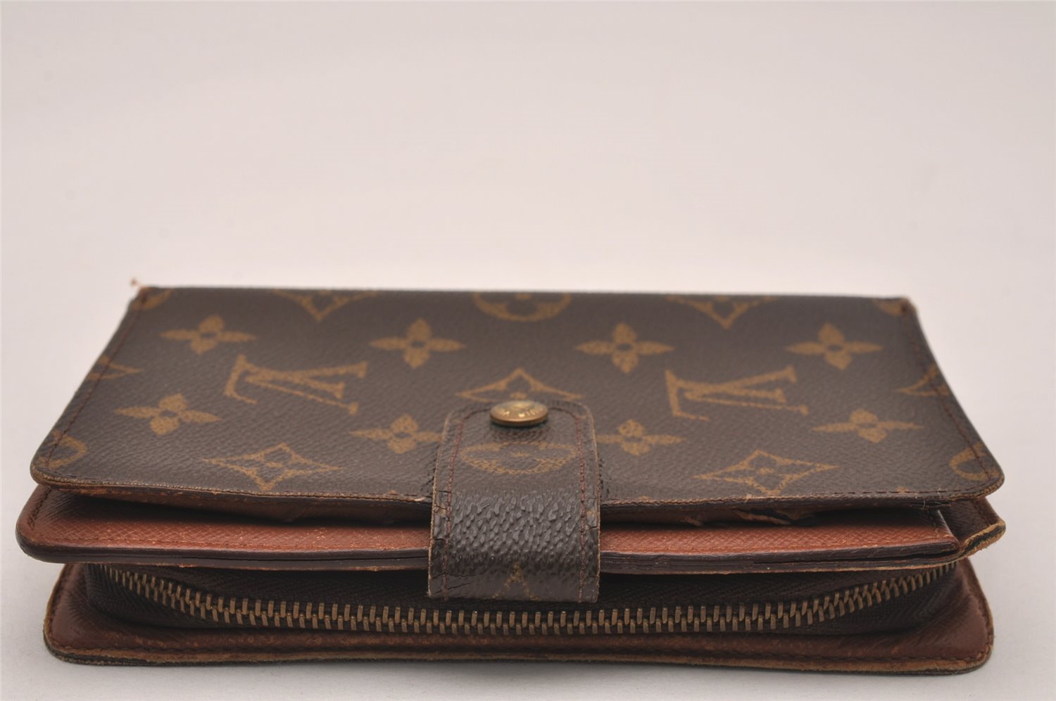 Authentic Louis Vuitton Monogram Porte Papier Zip Bifold Wallet M61207 LV 4784J
