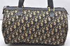 Authentic Christian Dior Trotter Hand Boston Bag Purse Canvas Leather Blue 4784K
