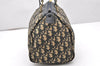 Authentic Christian Dior Trotter Hand Boston Bag Purse Canvas Leather Blue 4784K